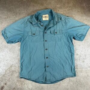 Vintage 90s outdoor wear Blue button-up shirt with a relaxed fit